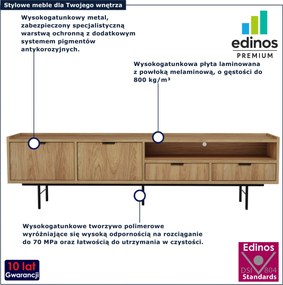 Długa szafka RTV na nóżkach 200 cm hikora naturalna C5-G98