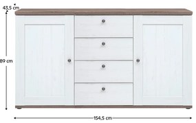 Komoda TEINA 2D4S, sosna canyon