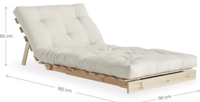 Szarobeżowy rozkładany lniany fotel Roots Carob – Karup Design