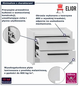 Biała szafka nocna z szufladami - D0-A91