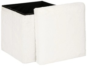 Pufa ze schowkiem Ezzio, materiał z efektem boucle, wys. 38 cm