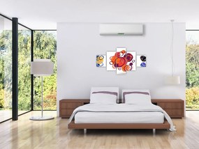Obraz kolorowych kółek (125x70 cm)