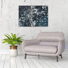 Obraz na szkle z kwiatowym wystrojem (70x50 cm)