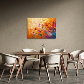 Obraz na szkle - Malowanie kolorowych kwiatów (70x50 cm)
