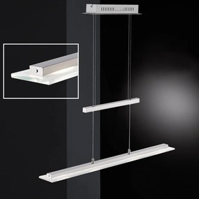 Metalowa lampa wisząca LED w kolorze srebra Tenso – Fischer &amp; Honsel