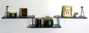 Czarna półka ścienna w stylu loft - Xeris 3X