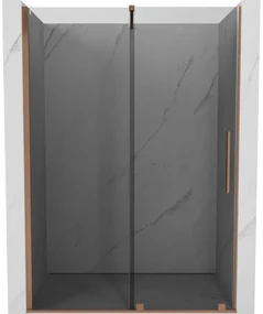 Mexen Velar drzwi prysznicowe rozsuwane 160 cm, grafit, miedź szczotkowana - 871-160-000-41-65