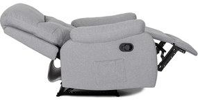Fotel Masujący INTER 2 Rozkładany z Podnóżkiem Szary Nowoczesny