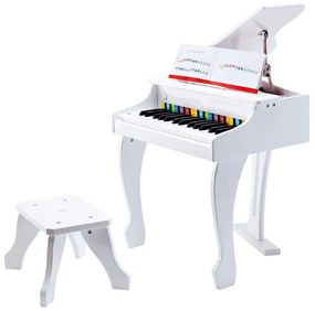 Hape Deluxe białe pianino z krzesłem, 50 x 60 x 52 cm