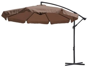 BRĄZOWY PARASOL OGRODOWY DUŻY Z WENTYLACJĄ - 3M