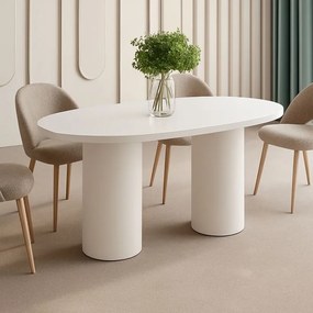 Owalny stół Roseto biały mat Hubertus