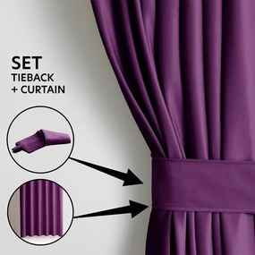 Fioletowa aksamitna zasłona częściowo zaciemniająca (dimout) 140x270 cm Eyelets – Restilo