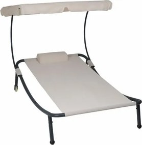 Kanapa ogrodowa z dachem i kołami - 202 x 139 x 152 cm