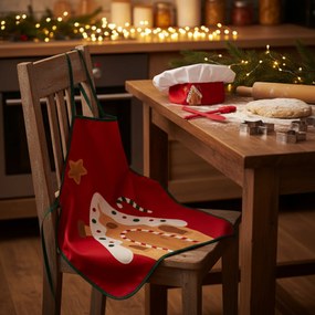 Świąteczny fartuszek dziecięcy z czapką i akcesoriami, 50 x 60 cm