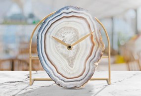 Elegancki zegar z tarczą z wzorem agatu, 20 x 19,5 cm