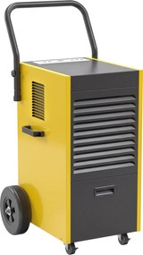 DURHAND Przemysłowy osuszacz powietrza 70L/dzień z kołami i uchwytem, wężem odpływowym, timerem 24-godzinnym, zbiornikiem 5,5L, żółty | Aosom PL