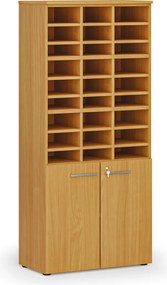 Regał sortujący PRIMO WOOD, 800 x 420 x 1781 mm, 27 przegród, buk