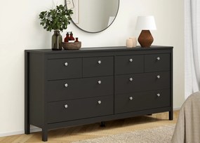 Czarna komoda z szufladami Madrid 4+4