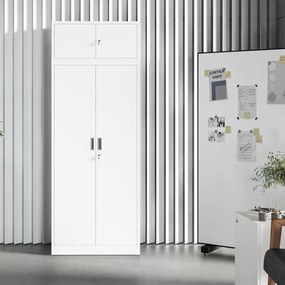 Metalowa nadstawka do szafy biurowej Ewa Compact, kolor biały