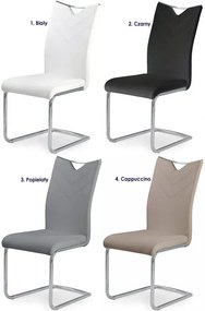 Popielate minimalistyczne metalowe krzesło na płozach T1-S72