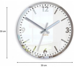 Zegar na ścianę klasyczny cichy mechanizm okrągły z białą tarczą akrylowy