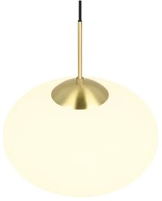 Lampa wisząca w biało-złotym kolorze ze szklanym kloszem ø 40 cm Fomento – Trio