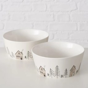 Miseczka z zimowym motywem choinek HOMEWOOD, Ø15 cm