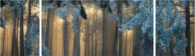Obraz zaśnieżonego lasu (170x50 cm)