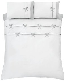 Biało-szara pościel dwuosobowa 230x220 cm Milo Bow – Catherine Lansfield