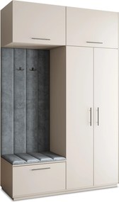 Masseno Garderoba REMA 150/240/60 cm Nowoczesna Szafa do Przedpokoju Kaszmir, MONOLITH 85 (Szary)
