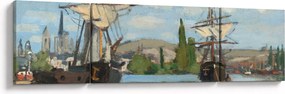 Obraz - Claude Monet, Ships Riding on the Seine at Rouen, reprodukcje (170x50 cm)