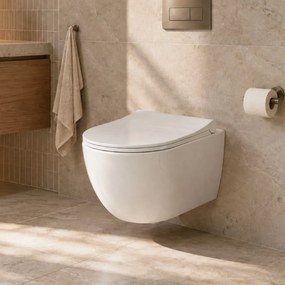 Massi Miska WC wisząca rimless biała LERA white z deską wolnoopadającą typu Slim