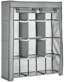 HOMCOM Szafa z tkaniny Składana z 8 poziomami i drążkami na ubrania Praktyczne przechowywanie | Aosom PL