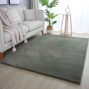 Dywan pluszowy Pouffy butelkowa zieleń 80 cm x 250 cm