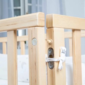 Łóżeczko na kółkach 90x45 cm w naturalnym kolorze Star Magic – Roba