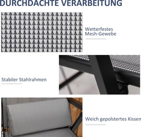 Outsunny leżak na taras ogrodowy 70x65x111cm – leżak ogrodowy składny na taras | Aosom PL