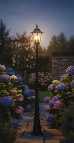 Czarna Wysoka Lampa Stojąca Zewnętrzna Retro M4-A37