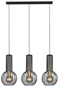 Czarno-złota loftowa lampa wisząca nad stół - 3X S135 L0-F74