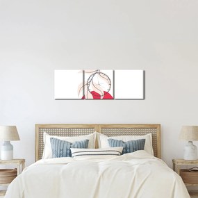Obraz - Różowa abstrakcja kwiatowa N⁰2 (z zegarem) (90x30 cm)