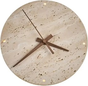Natural 30 – kinkiet z trawertynu z zegarem LED 30 cm 3000K