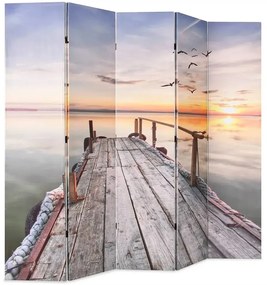 Nowoczesny parawan z nadrukiem jeziora - Lanard 4X 200 x 170 cm
