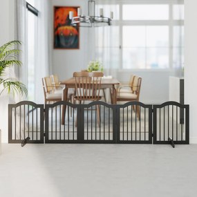 PawHut Bramka dla psa wolnostojące zabezpieczenie z nóżkami, składana bramka, 5 paneli, 261,5 x 29,5 x 61 cm, czarna