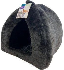 Pluszowe legowisko dla psa/kota HUISE 40x35 cm, czarno-szare