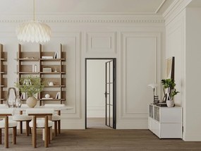 Drzwi kompletne dwustronne z aluminium i szkła hartowanego - wys. 204 x szer. 73 cm - SEROTO