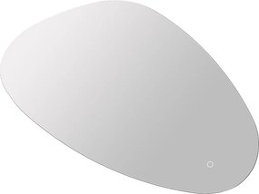 Asymetryczne lustro łazienkowe z podświetleniem LED i przyciskiem dotykowym, zapobiegające parowaniu - 80 x 60 cm - SORALIMA