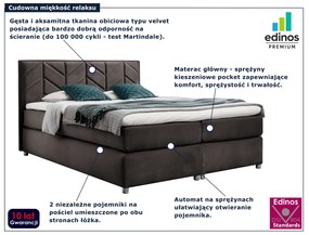 Brązowe łóżko kontynentalne z zagłówkiem 5 rozmiarów M4-G48