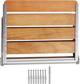 Siedzisko Prysznicowe SucceBuy Dębowe Składane Siedzisko Prysznicowe 40,8 cm x 34 cm Montowane na Ścianie 440 funtów