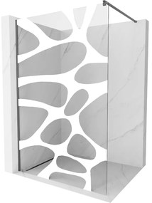 Mexen Kioto ścianka prysznicowa Walk-in 120 x 200 cm, biały wzór 8 mm, gun metal - 800-120-101-95-97