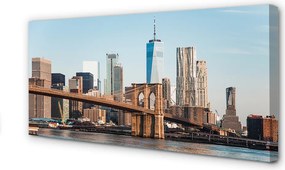 Duży obraz na płótnie Widok na Rzekę i Most