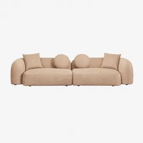 Modułowa Sofa 2-częściowa Z Tkaniny Chenille Coco Gruba Tkanina Szenilowa Latte Brown - Sklum